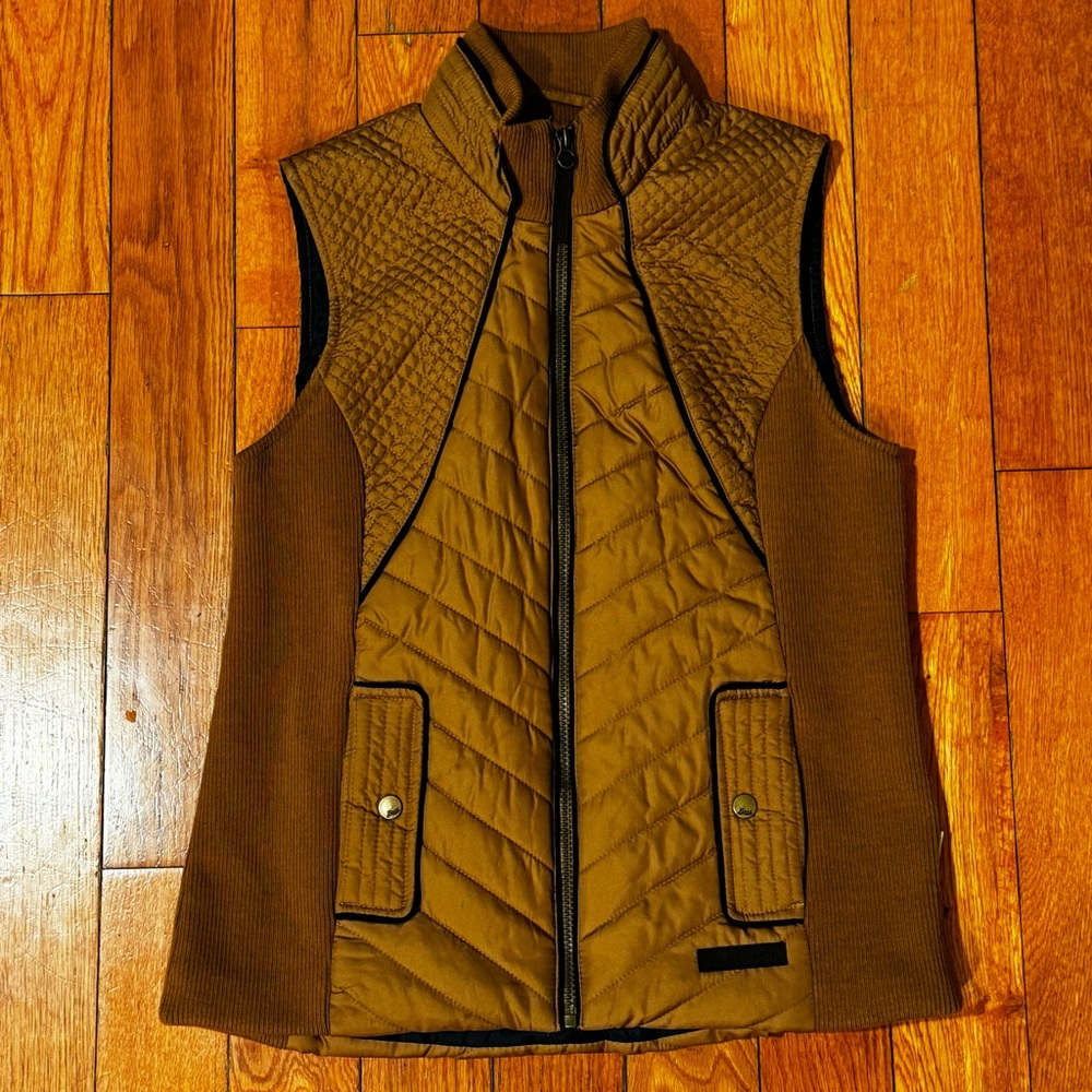 Camel colored GH Bass & Co quilted vest